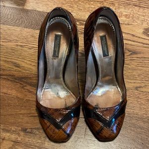 Dolce & Gabbana brown patent leather heels size 38